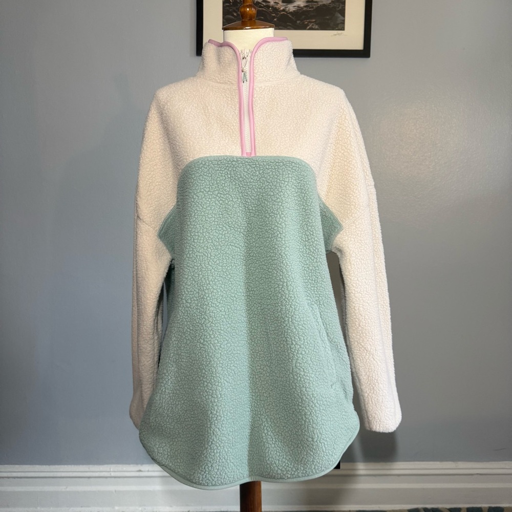 Dunnes Sherpa Sweatshirt with Pink Trim